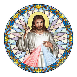 Divine Mercy Stained Glass Static Decal - 12/pk