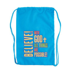 Believe! With God All Things are Possible Drawstring Backpack - 8/pk