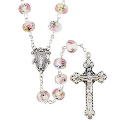 White Hand-Painted Murano Collection Rosary
