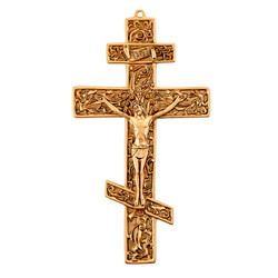 8-1/2" Greek Orthodox Crucifix - Antique Gold Finish