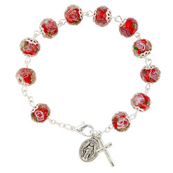 Murano Collection Ruby Rosary Bracelet