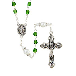 Gift Of New Life Green Rosary
