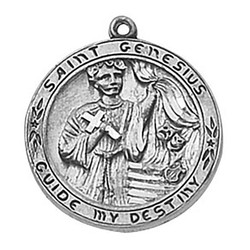 Sterling Silver Medal - Saint Genesius (Actors)