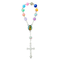 Our Lady of Guadalupe Fimo Clay One Decade Rosary - 8/pk