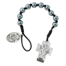 St. Pio/St. Christopher Cord Auto Rosary - 10/pk