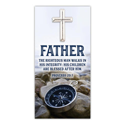 Father Cross Lapel Pin with Card - 12/pk