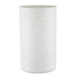 Matte White Cylinder Stripes Vase