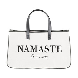 Face to Face Canvas Tote - Namaste 6ft Away