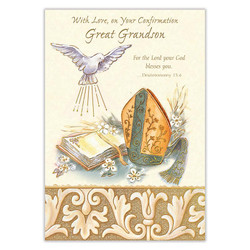 With Love on Your Confirmation Great Grandson Card
