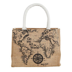 Go Into All the World Small Jute Tote Bag - 2/pk