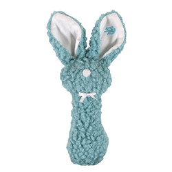 Woolly Bunnie Post Rattle - Blue