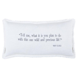 Face To Face Lumbar Pillow - Mary Oliver