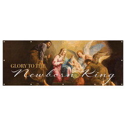 Glory to the Newborn King Outdoor Banner