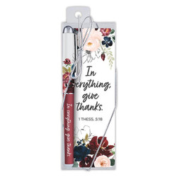 Floral Appreciation Gift Pen with Bookmark - 12/pk