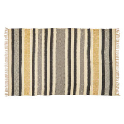 Patterned Striped Tassel Rug