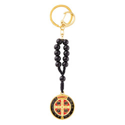 St. Benedict One-Decade Rosary Key Chain with Clip - 8/pk