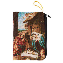 Nativity Tapestry Rosary Bag - 6/pk