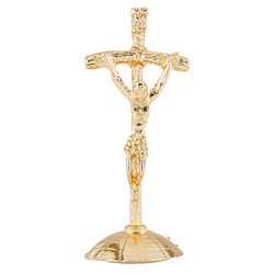 Gold Standing Papal Crucifix - 8/pk