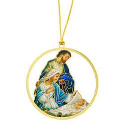 Come Let Us Adore Him Brass Ornament - 12/pk