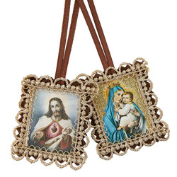 Gold Scallop Border Scapular - 6/pk