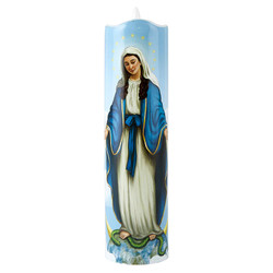 Our Lady of Grace Flameless Pillar Candle