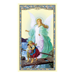 Guardian Angel Laminated Holy Card - 25/pk