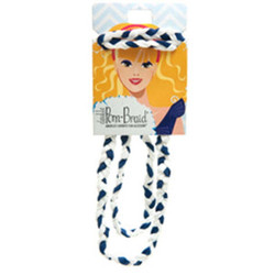 Double PomBraid Headband - Navy/White