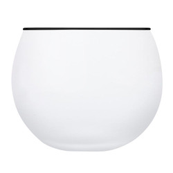 Roly Poly Glass - White with Thin Black Rim