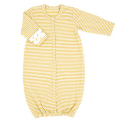 Gown - Gold Star Stripe Newborn