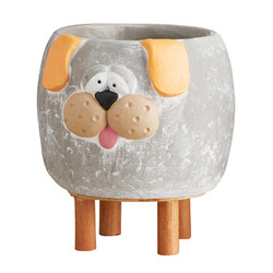 Wood Leg Dog Pot