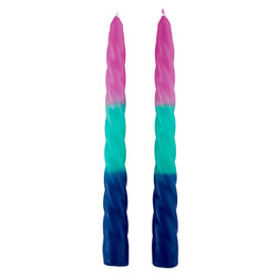 Tapered Candle - Pink-Green-Blue