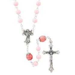 Pink Guardian Angel Rosary -2/pk