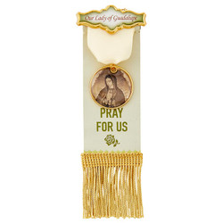 Our Lady Of Guadalupe Vintage Ribbon Pin With Tassels - 12/pk