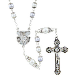 Ivory Intertwining Rings Wedding Rosary - 2/pk