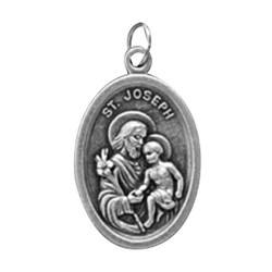 St. Joseph with Child/Pray For Us Oxidized Medal - 50/pk