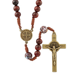 Monte Cassino Collection - Wood Cord Rosary With Massa Bead