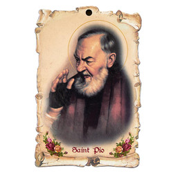 Sacred Scroll Plaque - Padre Pio - 4/pk