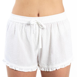 Seersucker Sleep Shorts - White - Large