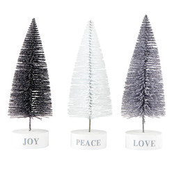 Face to Face Holiday Bottle Brush Tree Set - Tree Tops Glisten