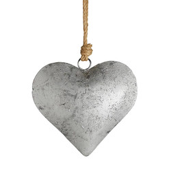 Silver Antique Heart - Large