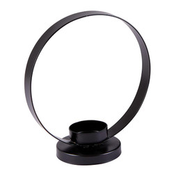 Black Round Candle Holder - Large