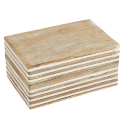 White Matte Stripe Carve Box