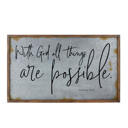 Metal Wall Sign-Large-With God