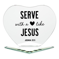 Serve with a Heart Like Jesus Heart Stand - 12/pk