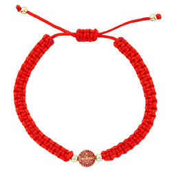 Red St. Benedict Medal Macrame Bracelet - 12/pk