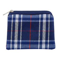 Blue Plaid Zippered Rosary Case - 12/pk