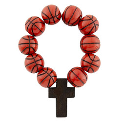 Basketball Sport Rosary Ring - 12/pk