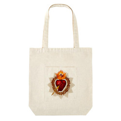 Sacred Heart Canvas Tote Bag with Pocket - 12/pk