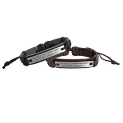 Blessed is the Man Leather Bracelets (2 Asst) - 12/pk