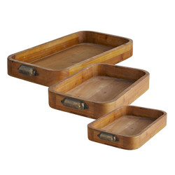 Wood Containers - Set of 3
